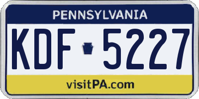 PA license plate KDF5227