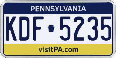 PA license plate KDF5235