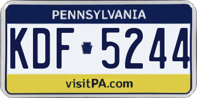 PA license plate KDF5244