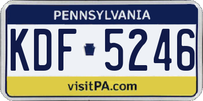 PA license plate KDF5246
