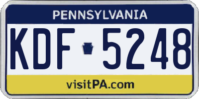 PA license plate KDF5248