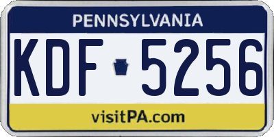 PA license plate KDF5256