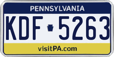 PA license plate KDF5263