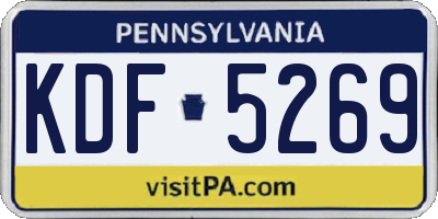 PA license plate KDF5269