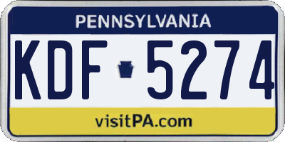 PA license plate KDF5274