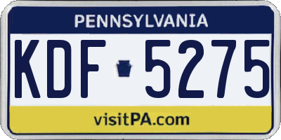 PA license plate KDF5275