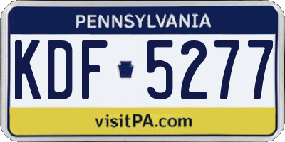 PA license plate KDF5277