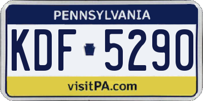 PA license plate KDF5290