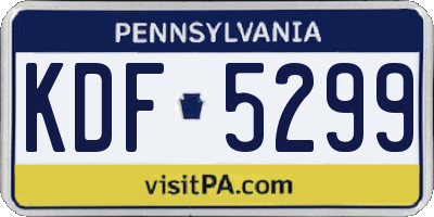 PA license plate KDF5299
