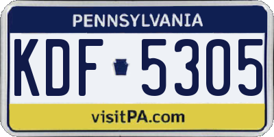 PA license plate KDF5305