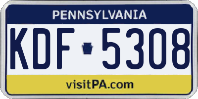 PA license plate KDF5308