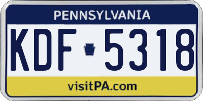 PA license plate KDF5318
