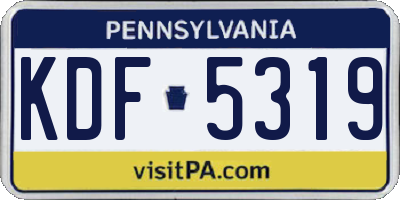 PA license plate KDF5319