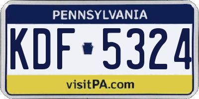 PA license plate KDF5324