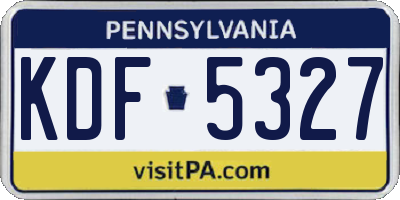 PA license plate KDF5327