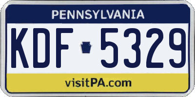 PA license plate KDF5329