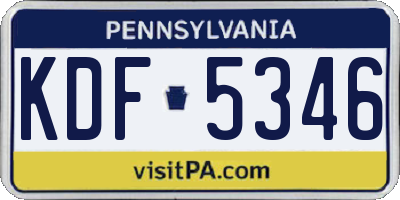 PA license plate KDF5346