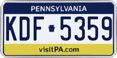 PA license plate KDF5359