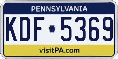 PA license plate KDF5369