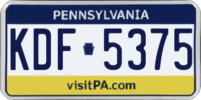 PA license plate KDF5375