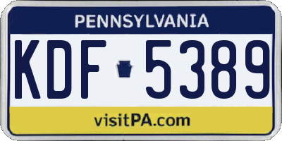 PA license plate KDF5389