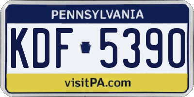 PA license plate KDF5390