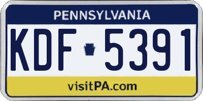 PA license plate KDF5391