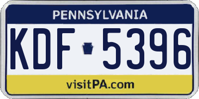 PA license plate KDF5396