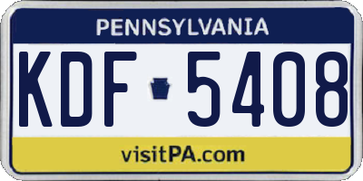 PA license plate KDF5408