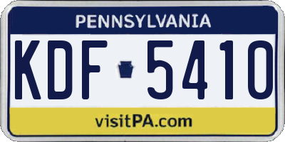 PA license plate KDF5410