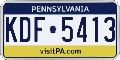 PA license plate KDF5413