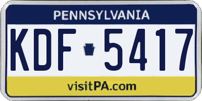 PA license plate KDF5417