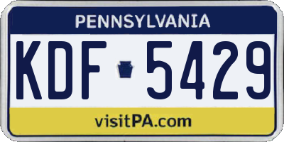 PA license plate KDF5429