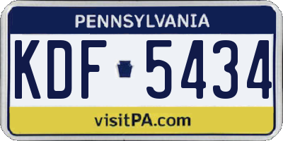 PA license plate KDF5434