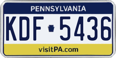 PA license plate KDF5436