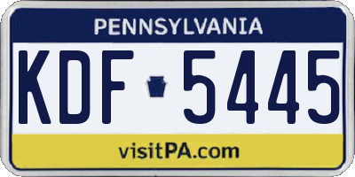 PA license plate KDF5445