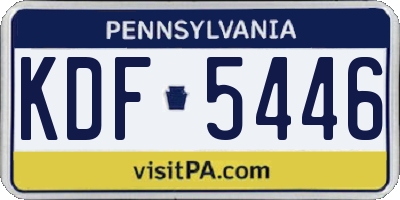 PA license plate KDF5446