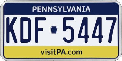 PA license plate KDF5447