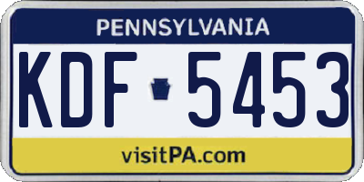 PA license plate KDF5453