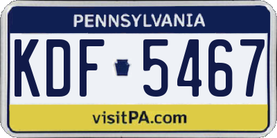 PA license plate KDF5467