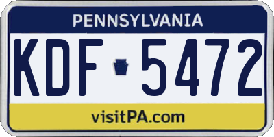 PA license plate KDF5472