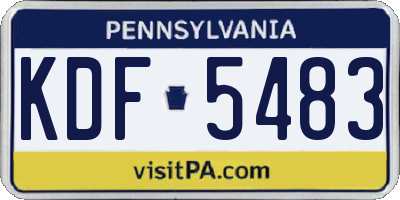 PA license plate KDF5483