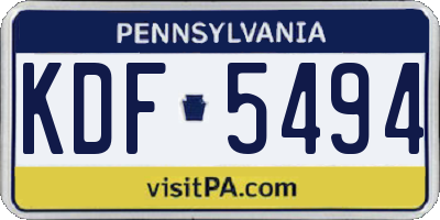 PA license plate KDF5494