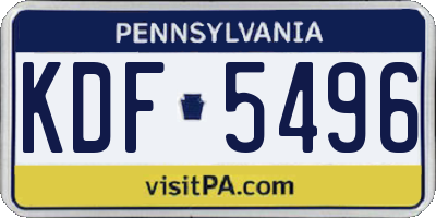 PA license plate KDF5496