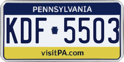 PA license plate KDF5503