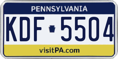 PA license plate KDF5504