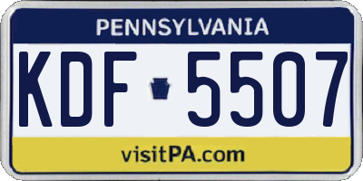 PA license plate KDF5507
