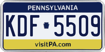 PA license plate KDF5509