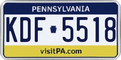 PA license plate KDF5518