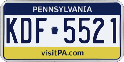 PA license plate KDF5521